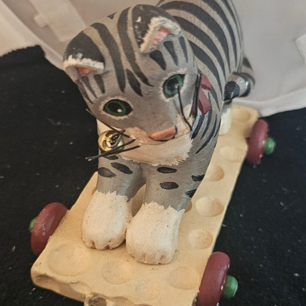 Midwest Cannon Falls Randy Tate Gray Tabby Cat Kitten on Cheese Wagon NO Mouse